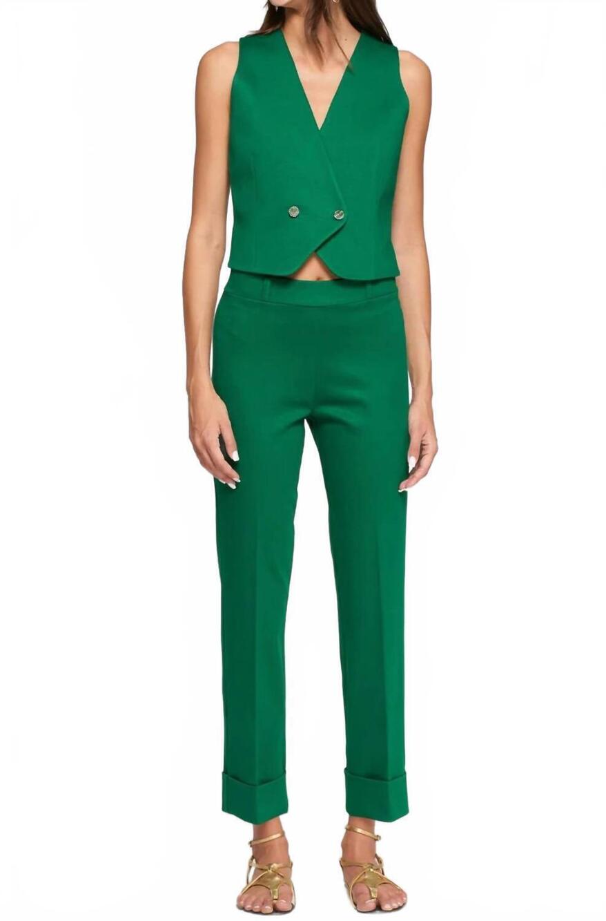 NEW VILAGALLO punto pant in green crepe